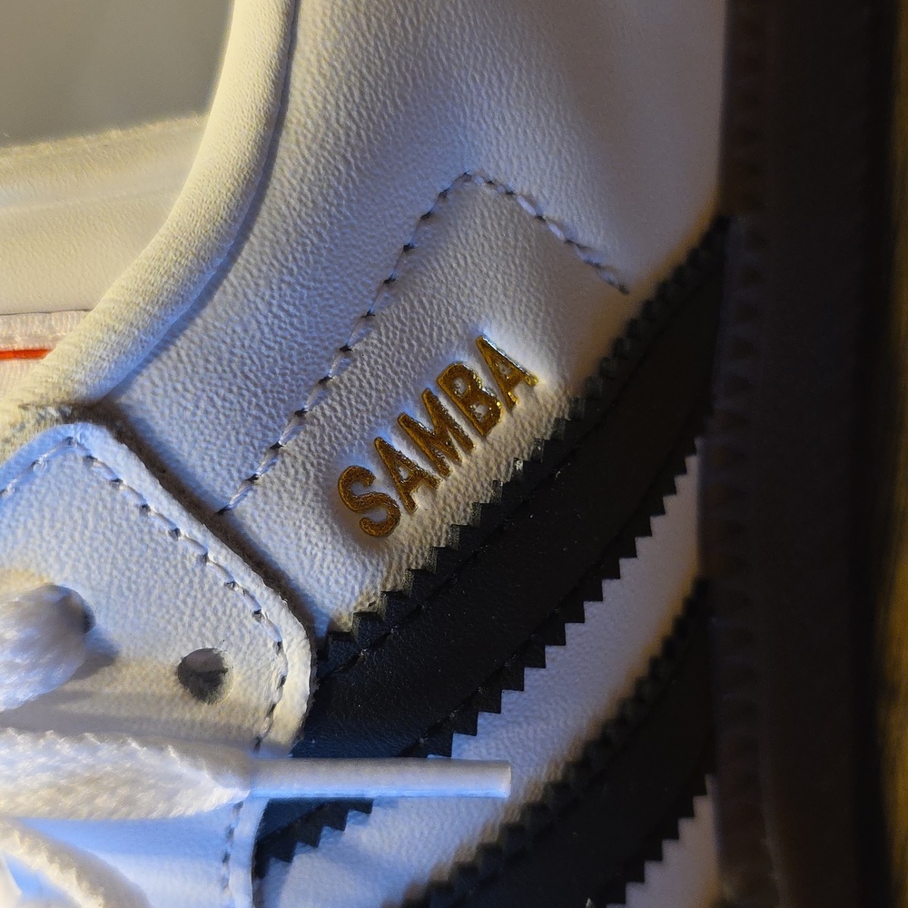 Adidas Samba White and Black Leather Classic Sneakers 8M 9W NWT (IH6001) - Picture 7 of 11